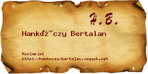 Hankóczy Bertalan névjegykártya